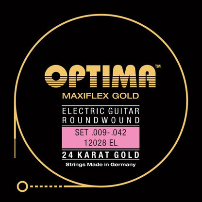 Optima Maxiflex 24K Gold Electric Guitar Strings 9-42