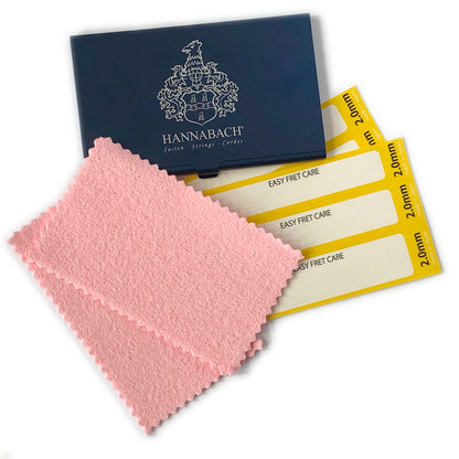 Hannabach Fret Care Kit – Fret Polishing Cloths & Fingerboard Protector Sheets for Acoustic Guitars
