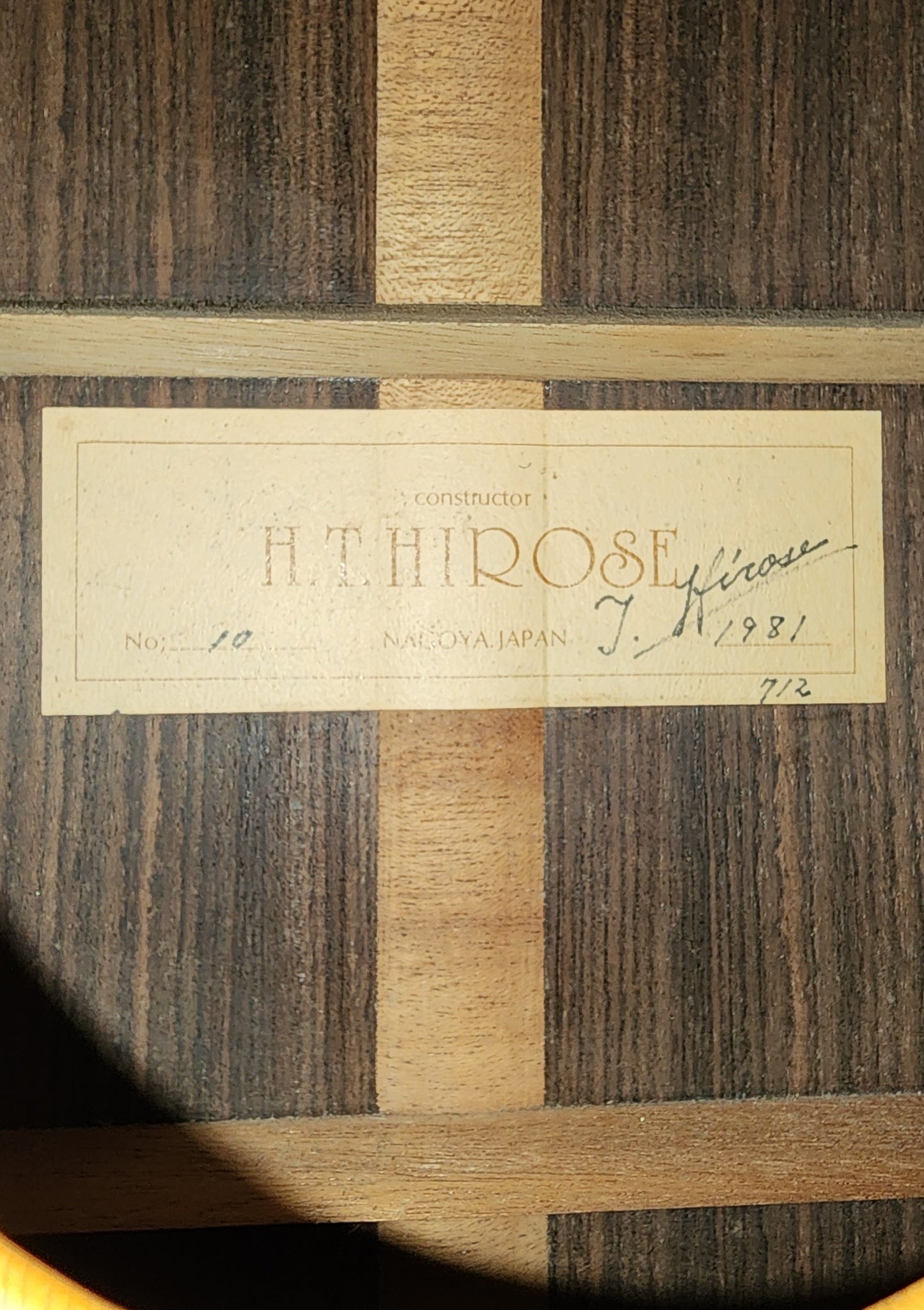 H.T. Hirose No. 10 Handmade Classical Guitar Japan 1981