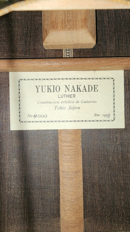Yukio Nakade No. 4000 Concert Classical Guitar 1999 Solid Spruce, Brazilian Rosewood