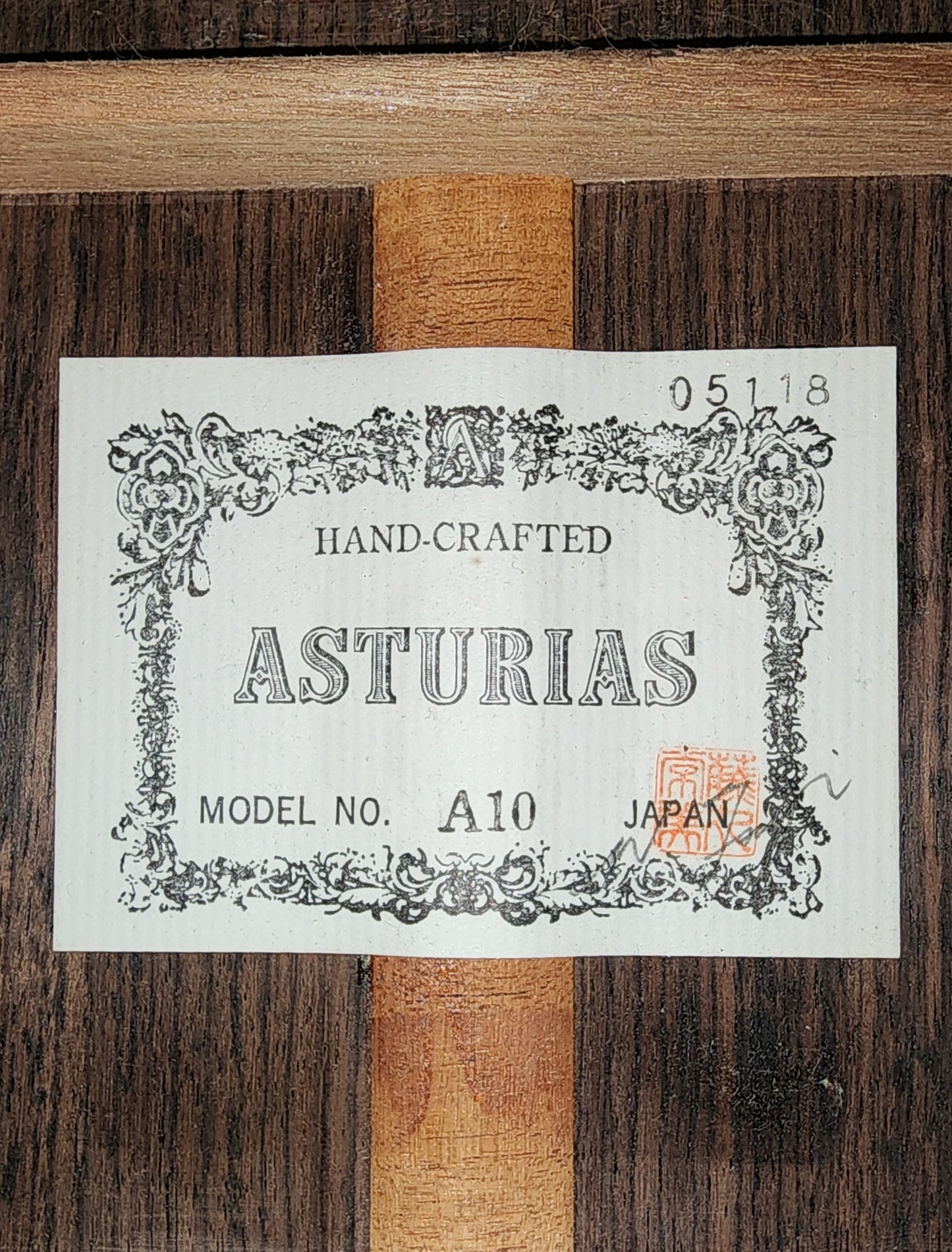 Asturias A10 Handmade Classical Guitar Japan 1983 Signed by Luthier