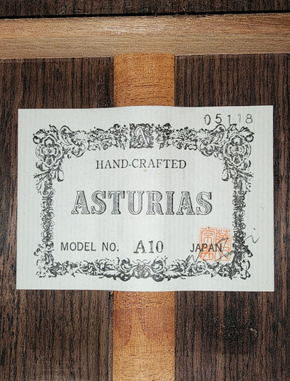 Asturias A10 Handmade Classical Guitar Japan 1983 Signed by Luthier