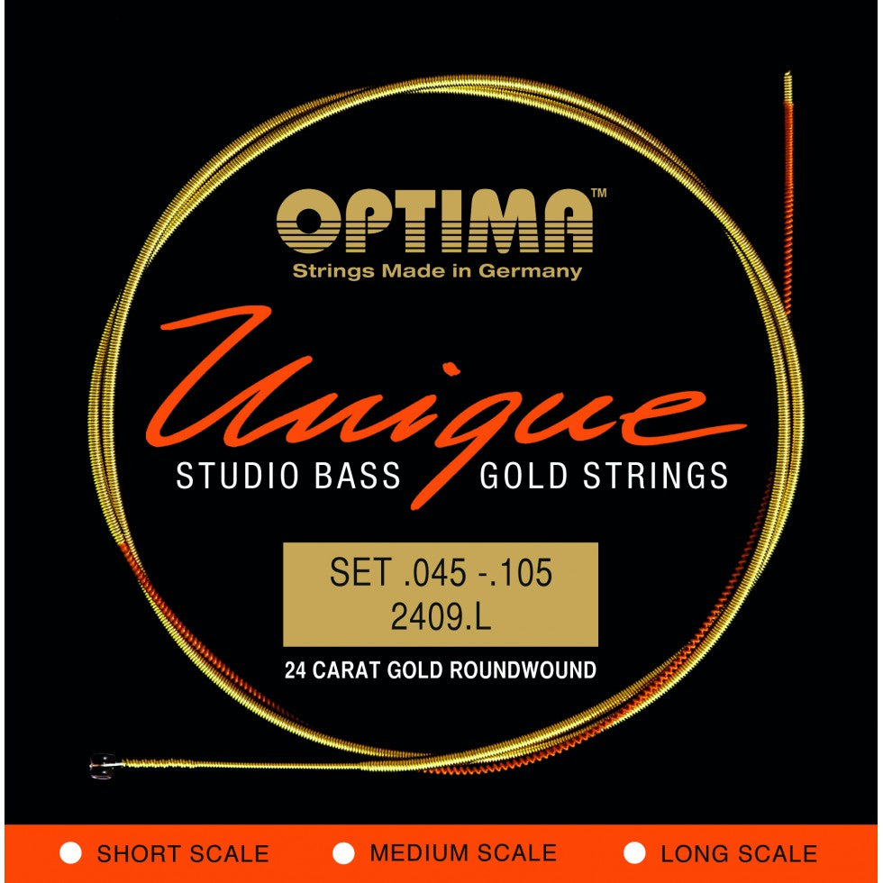 Optima Unique 24 Karat Gold Electric Bass Strings 45-105