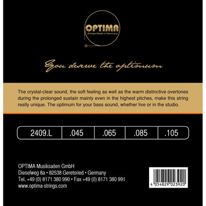 Optima Unique 24 Karat Gold Electric Bass Strings 45-105