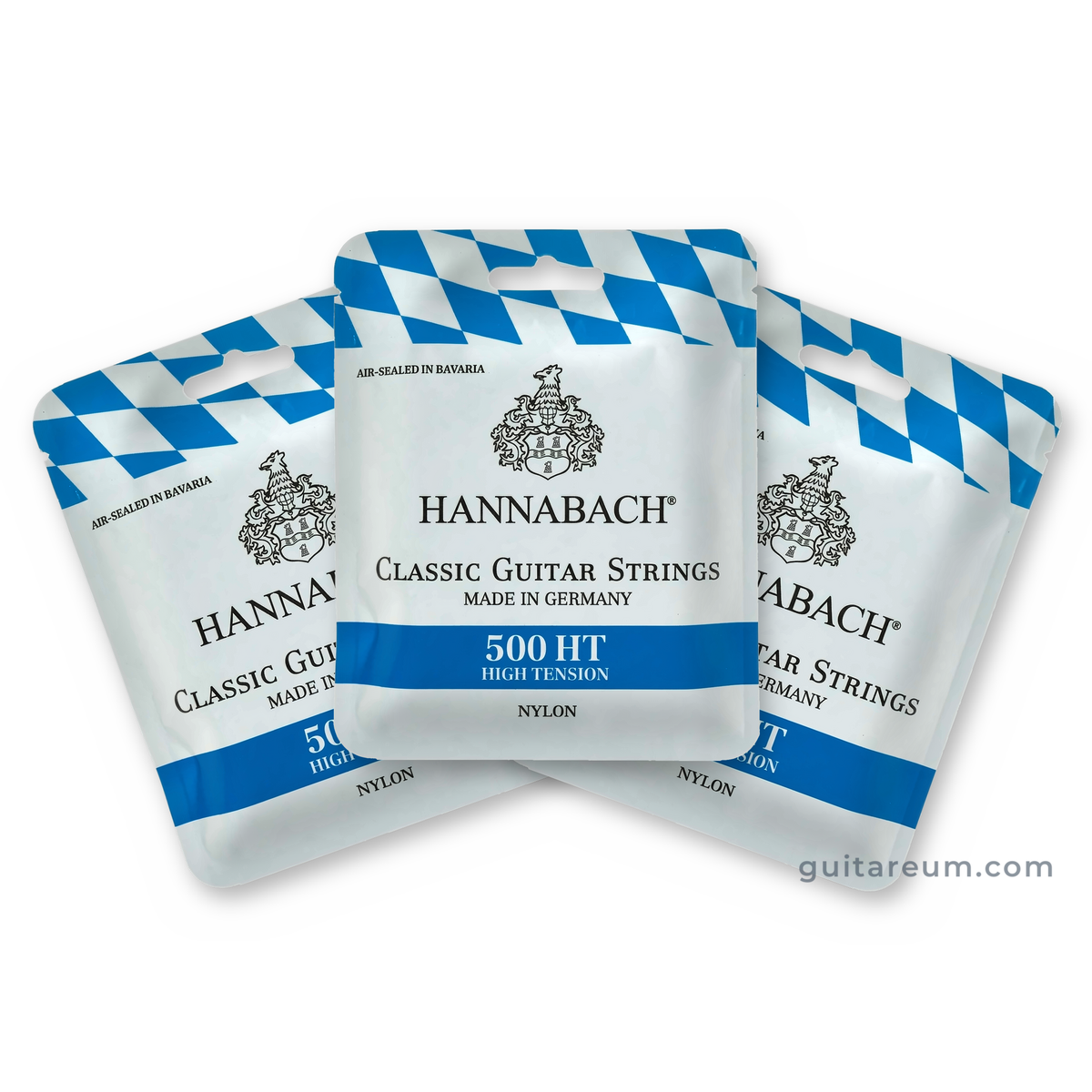 Hannabach 500 HT Classical Guitar Strings. High Tension, 3 Sets Value Pack