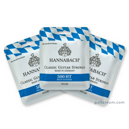 Hannabach 500 HT Classical Guitar Strings. High Tension, 3 Sets Value Pack