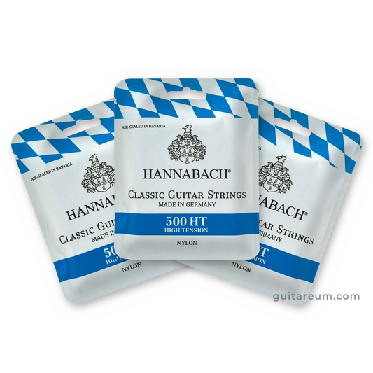 Hannabach 500 HT Classical Guitar Strings. High Tension, 3 Sets Value Pack