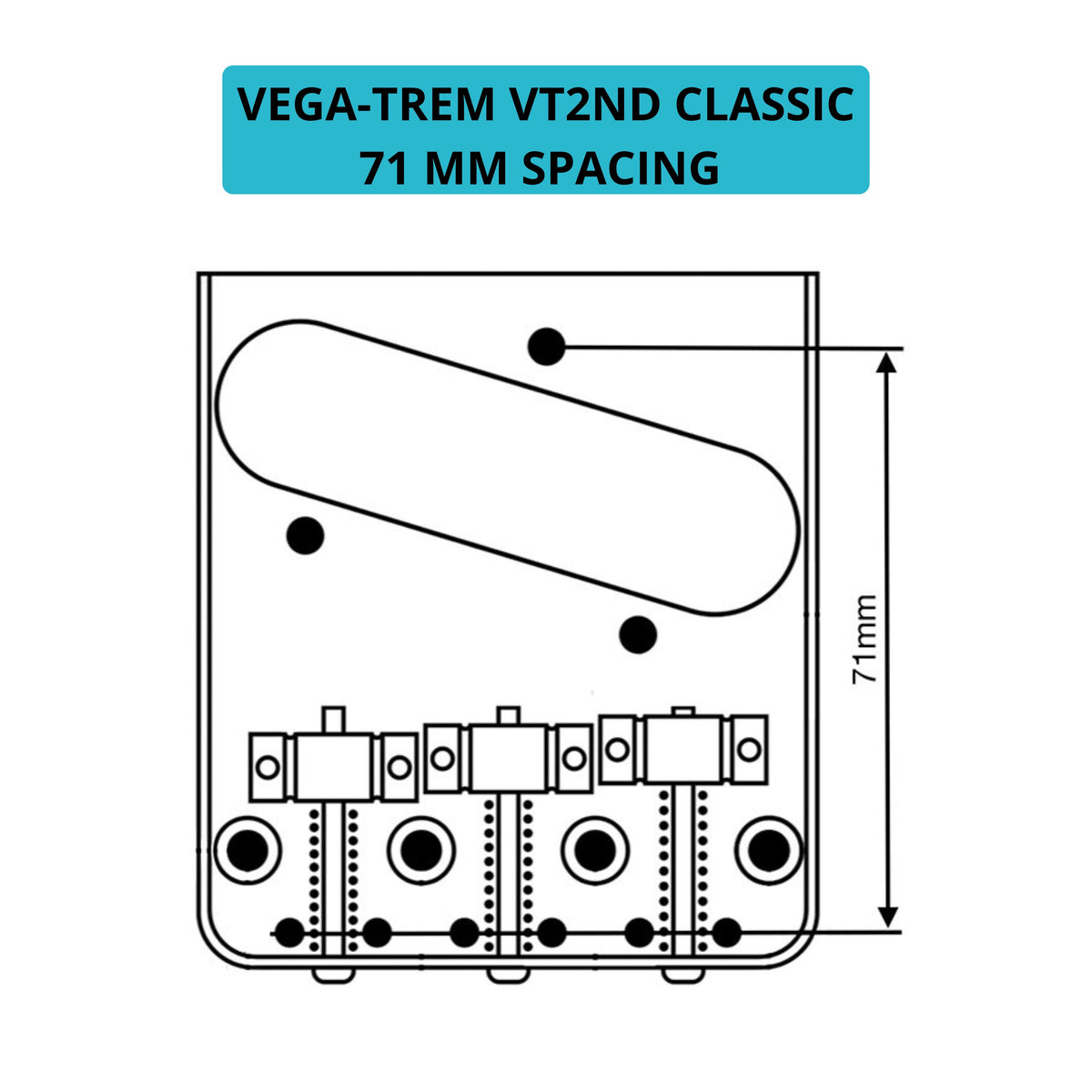 Vega-Trem VT2ND Teletrem Classic Telecaster Guitar Tremolo for TeleBridge (Open Box)
