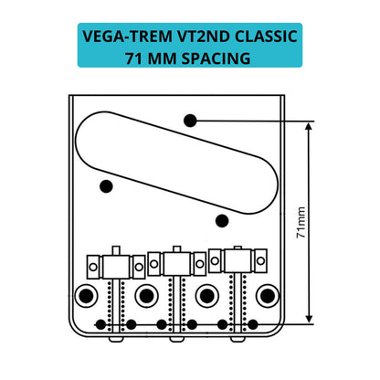 Vega-Trem VT2ND Teletrem Classic Telecaster Guitar Tremolo for TeleBridge (Open Box)