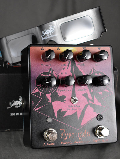 Earthquaker Devices LTD Pyramids 스테레오 플랜저 기타 페달, 솔라 이클립스 안경 포함
