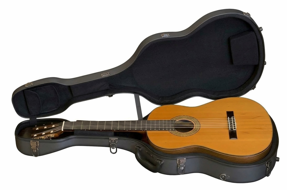 JW Eastman Fiberglass Classical Guitar Case with Backpack Straps & Hygrometer