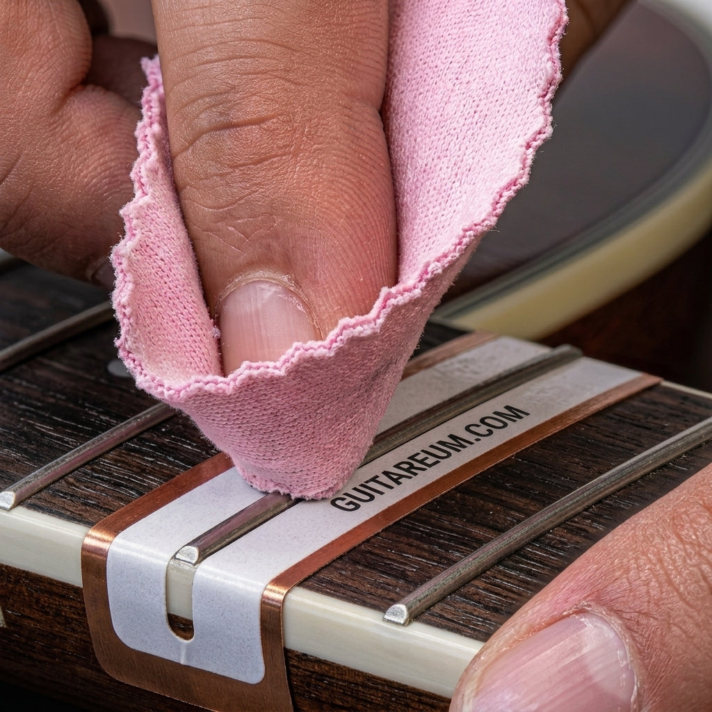 Hannabach Fret Care Kit – Fret Polishing Cloths & Fingerboard Protector Sheets for Acoustic Guitars