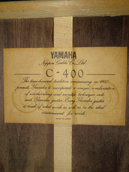 Yamaha C-400 Concert Classical Guitar, Solid Spruce, IRW Japan 1981