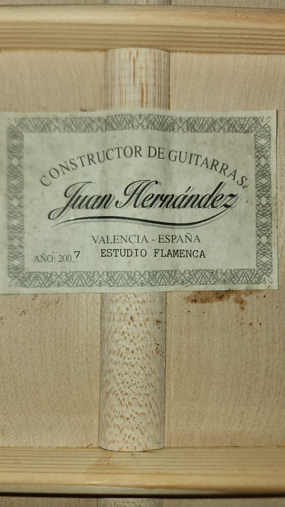 Juan Hernandez Estudio Flamenca Blanca 2007 Handmade Flamenco Guitar Solid Spruce and Cypress