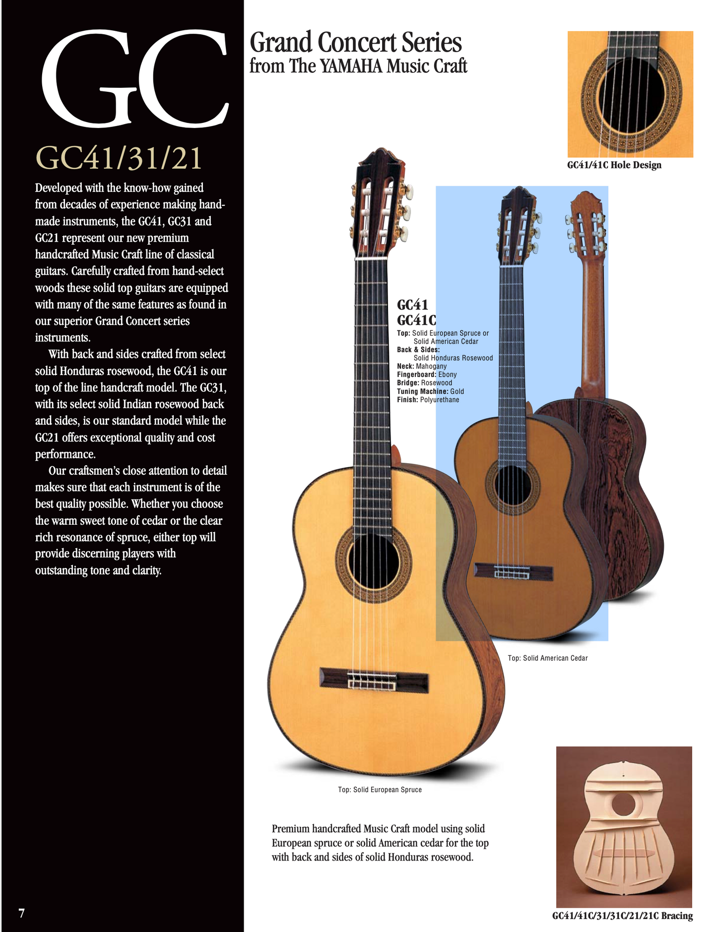 Yamaha GC-41 Grand Concert Classical Guitar Signed by Luthier 2009 Solid Spruce, HRW