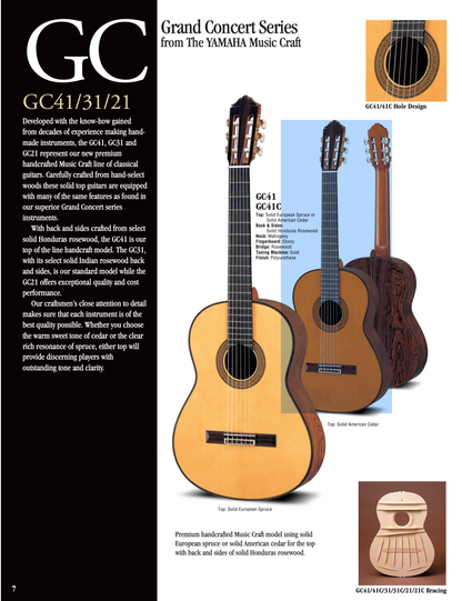 Yamaha GC-41 Grand Concert Classical Guitar Signed by Luthier 2009 Solid Spruce, HRW
