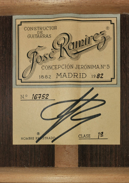 Jose Ramirez 1a Handmade Concert Classical Guitar 1982