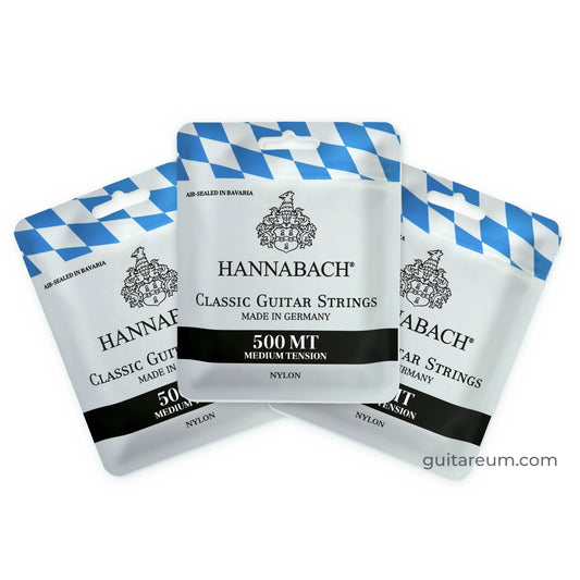 Hannabach 500 MT Classical Guitar Strings Medium Tension, 3 Sets Value Pack