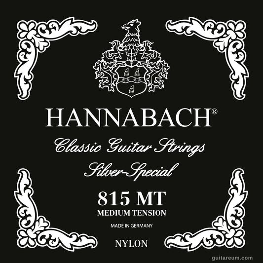 Hannabach 815 MT Silver Special Set Classical Guitar Strings Medium Tension