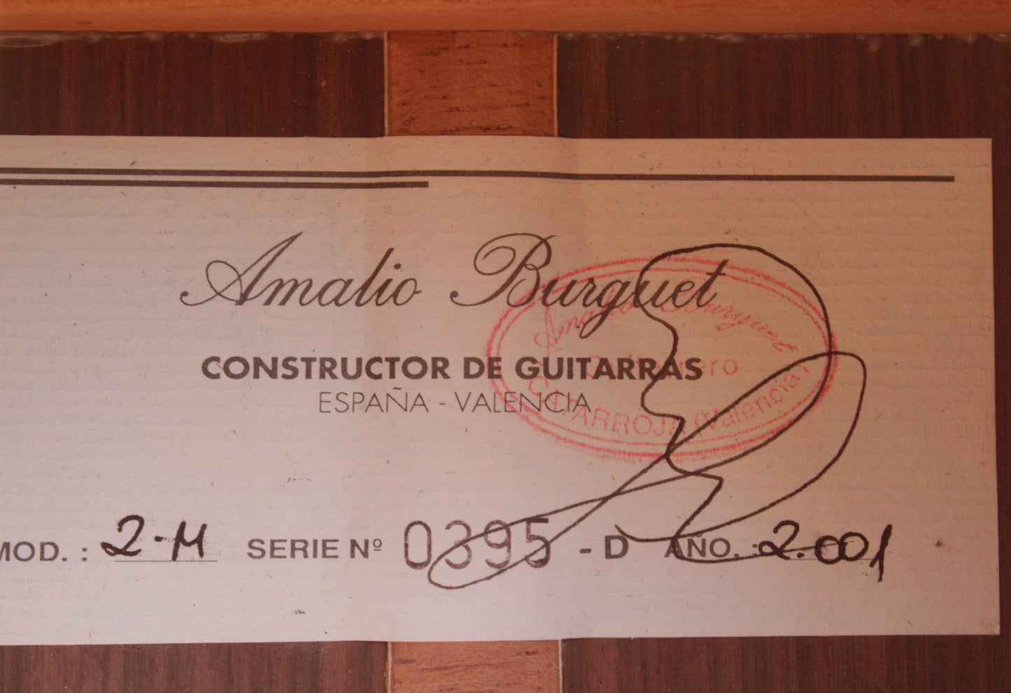 Amalio Burguet 2M Handmade Classical Guitar Spain 2001