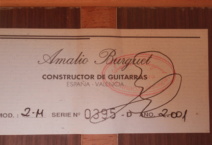 Amalio Burguet 2M Handmade Classical Guitar Spain 2001