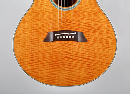 Takamine PT-108 Solid Flamed Sycamore OOO Acoustic-Electric Guitar, Japan 2000s