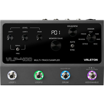 Valeton VLP-400 Guitar and Bass Multi-Track Sampler, 2 Channel Looper, Drum Machine