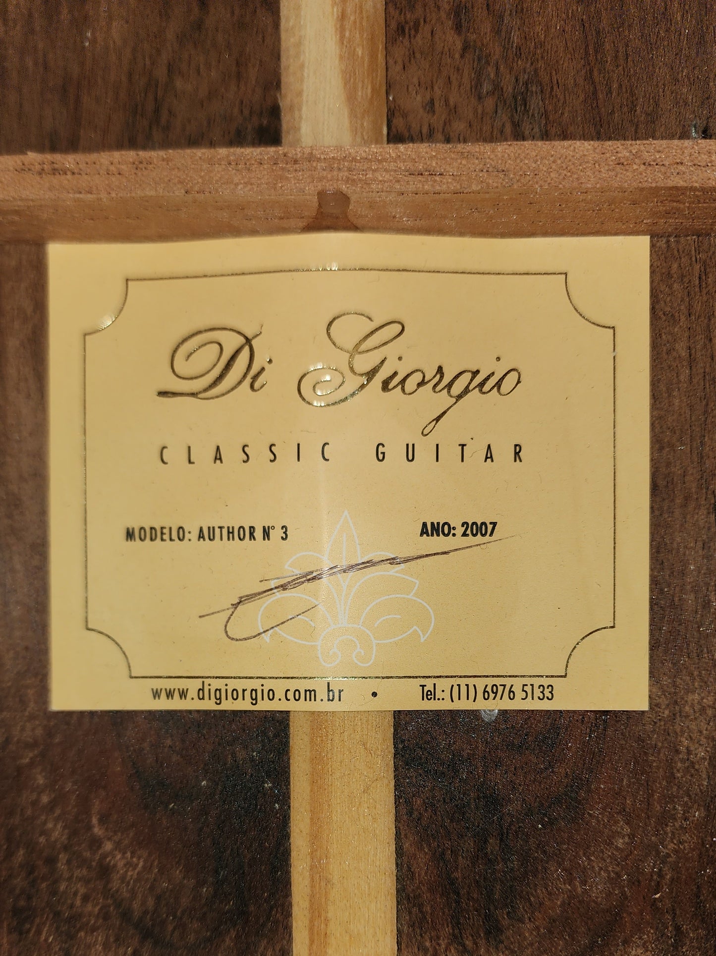 Di Giorgio Author 3 640mm Classical Guitar Solid Spruce, BRW body Brazil 2007