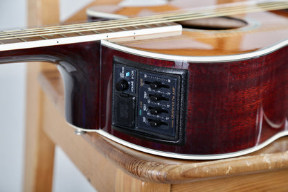 Takamine PT-108 Solid Flamed Sycamore OOO Acoustic-Electric Guitar, Japan 2000s