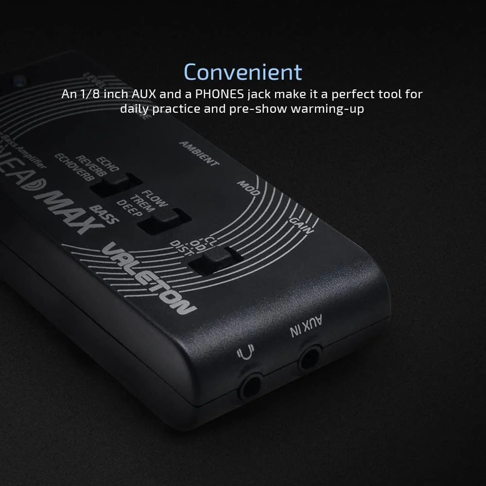 Valeton RUSHEAD Max Bass USB Chargable Portable Pocket Bass Headphone Amp