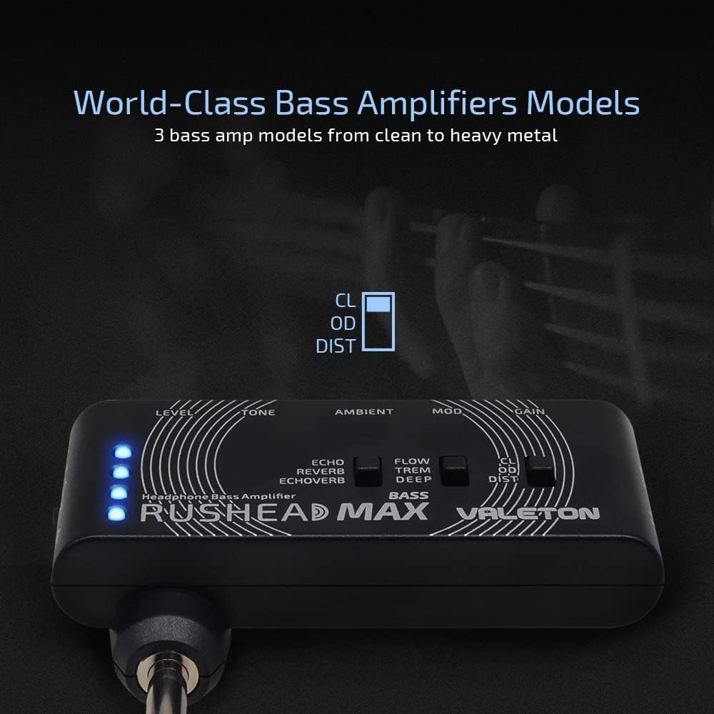 Valeton Rushead Max RH-100 USB Chargable Portable Pocket Guitar Headphone Amp
