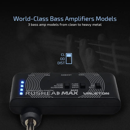 Valeton RUSHEAD Max Bass USB Chargable Portable Pocket Bass Headphone Amp
