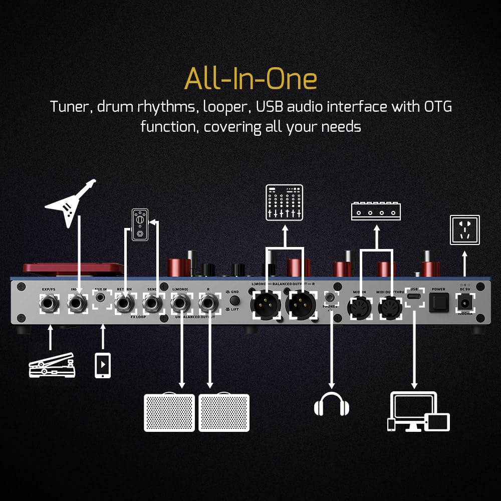 Valeton GP-200X Guitar Multi-Effects Processor HD Amp Modeling, IR Cabinet Simulation, USB Audio Interface