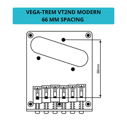 Vega-Trem VT2ND Teletrem Modern Telecaster Guitar Tremolo Bridge (Open Box)