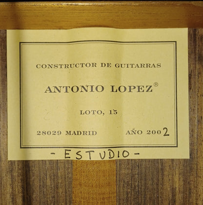 Antonio Lopez Estudio Classical Guitar Handmade in Spain 2002