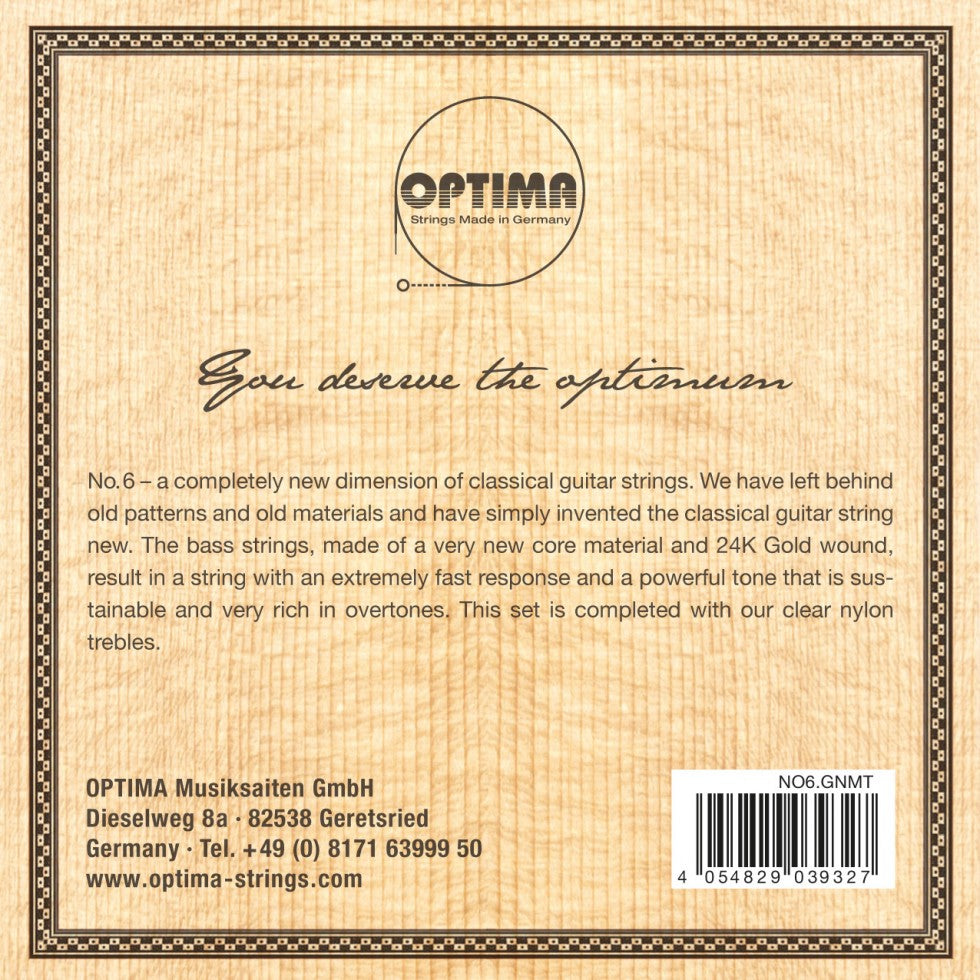 Optima No. 6 24K Gold Classical Guitar Strings