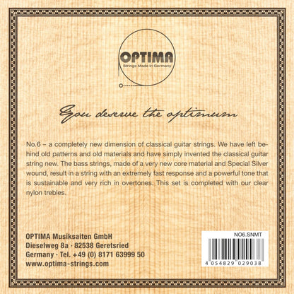 Optima No. 6 Silver Classical Guitar Strings (Medium)