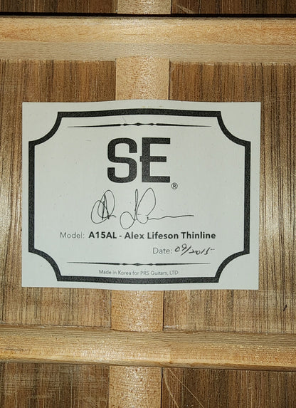 PRS SE A15AL Alex Lifeson Signature 2015 Solid Spruce, Pacific Walnut
