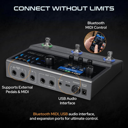 Valeton GP-180 Multi Effects Guitar Processor Pedal, Built-in Battery
