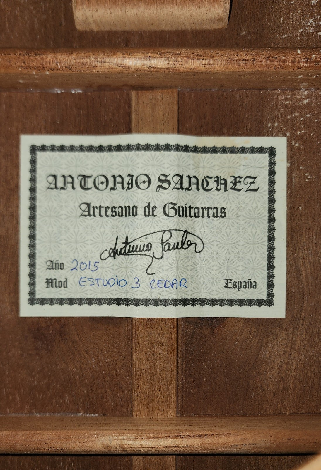 Antonio Sanchez Estudio 3 Cedar Handmade Classical Guitar Spain 2015