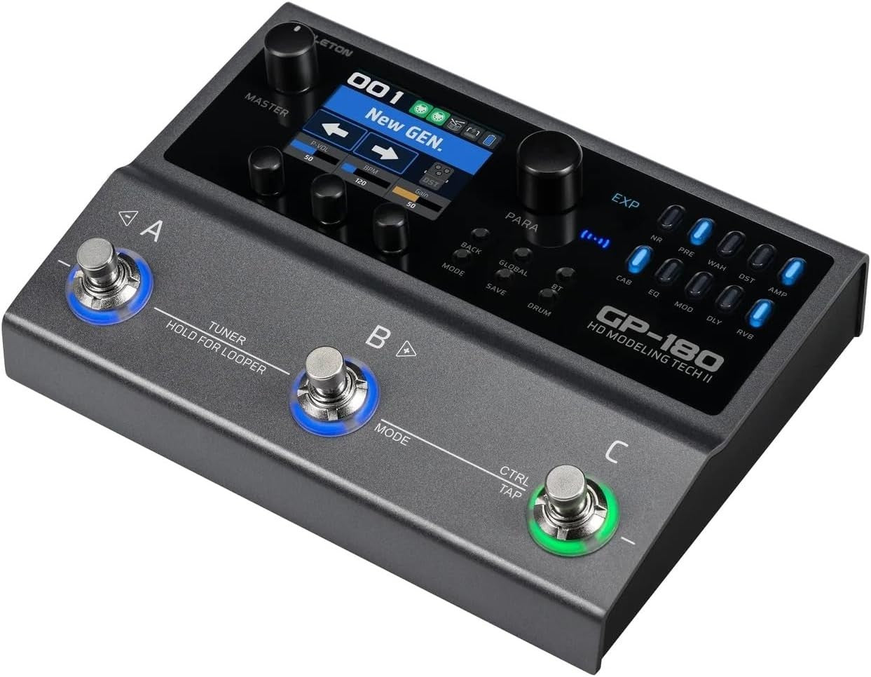 Valeton GP-180 Multi Effects Guitar Processor Pedal, Built-in Battery