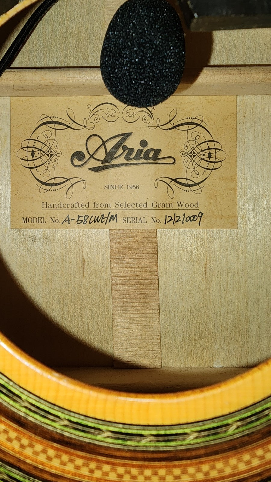 Aria A-58CWE/M Nylon String Acoustic Guitar Cutaway with Electronics