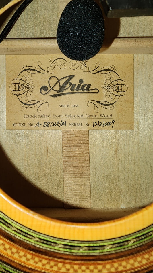 Aria A-58CWE/M Nylon String Acoustic Guitar Cutaway with Electronics