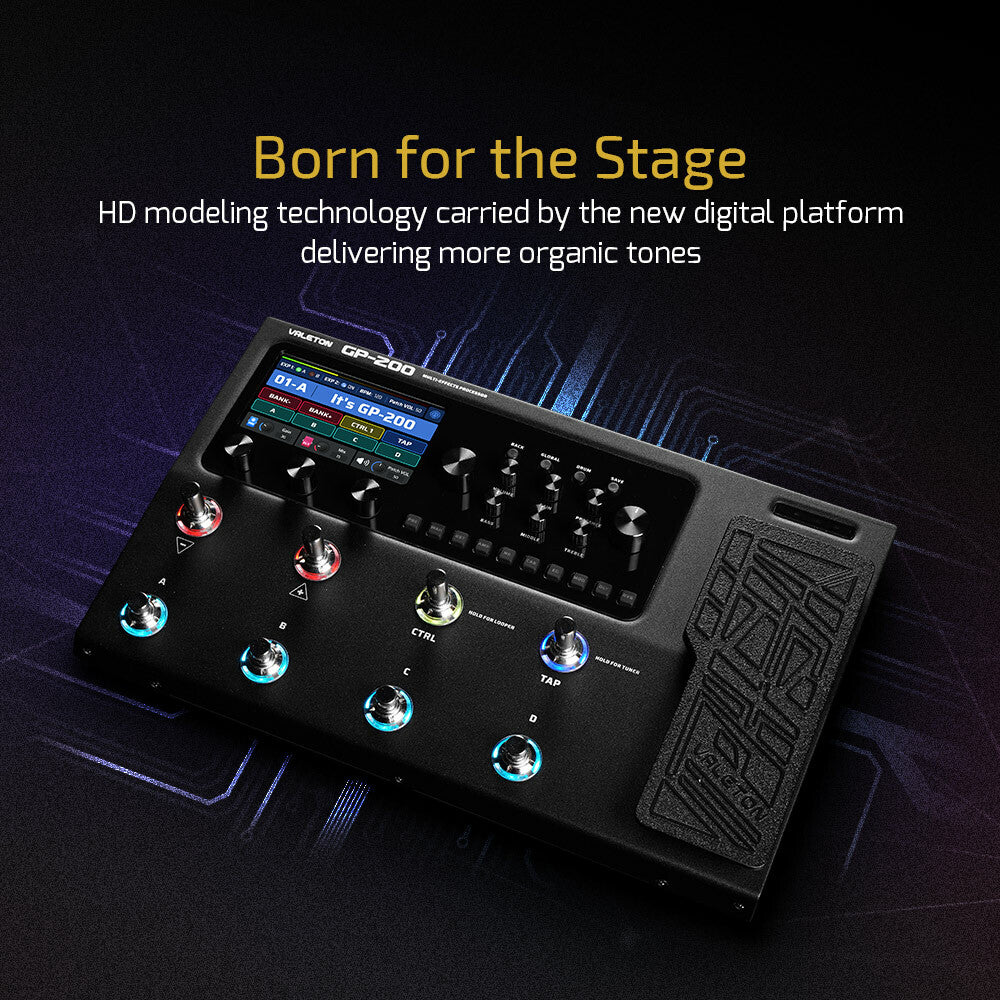 Valeton GP-200 Guitar Multi-Effects Processor HD Amp Modeling USB Interface (Open Box)