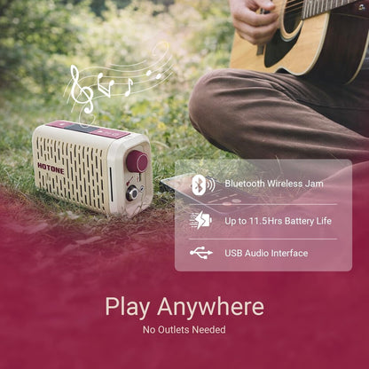 Hotone Pulze Mini Portable Guitar Amp with Bluetooth, Drum Machine