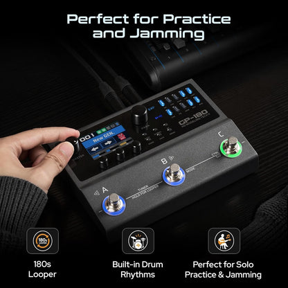Valeton GP-180 Multi Effects Guitar Processor Pedal, Built-in Battery