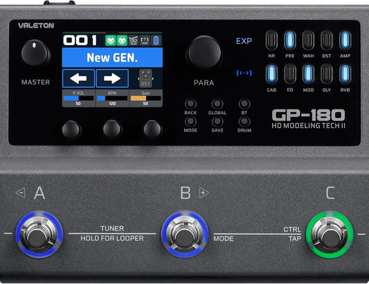 Valeton GP-180 Multi Effects Guitar Processor Pedal, Built-in Battery