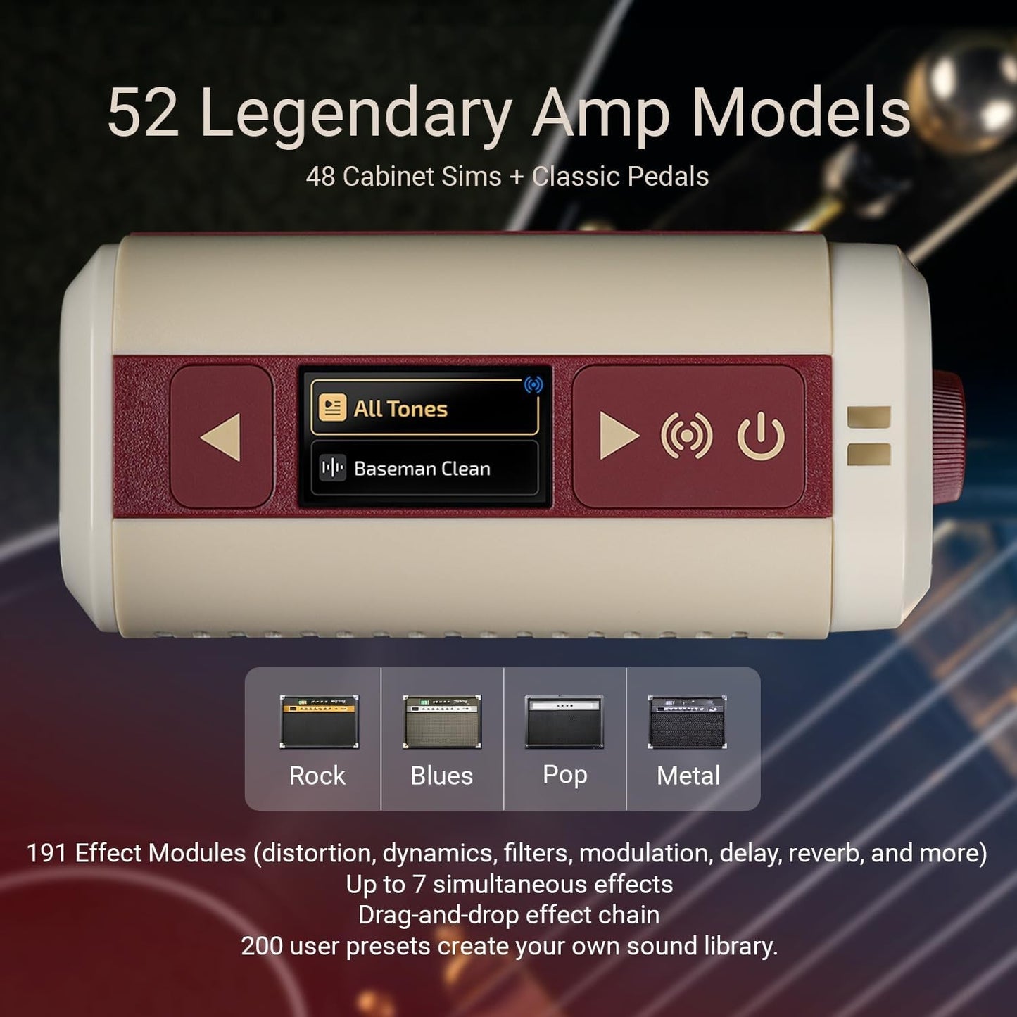 Hotone Pulze Mini Portable Guitar Amp with Bluetooth, Drum Machine