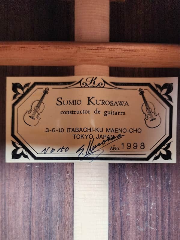 Sumio Kurosawa No 150 Handmade Concert Classical Guitar 1998