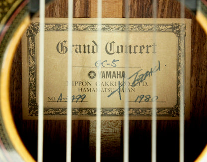 Yamaha GC-5 Grand Concert Classical Guitar Signed by Ezaki, Solid Ezo Spruce, IRW 1980